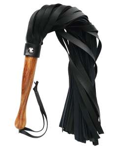 Rouge Fetish Play Wooden Handle Vegan Flogger