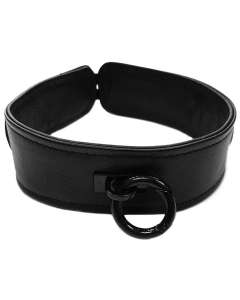 Rouge Leather Black Collar with Black Hardware
