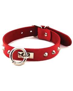 Rouge O-Ring Studded Leather Collar