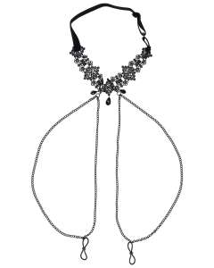 Sex & Mischief Lace Collar with Nipple Ties