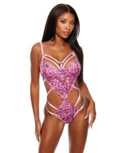 Shirley of Hollywood Strappy Floral Lace Teddy