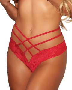 Shirley of Hollywood Stretch Lace Open-Front High-Waisted Panties