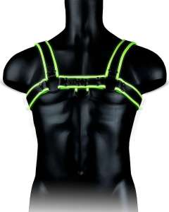 Shots Ouch Glow-in-the-Dark Leather Bulldog Chest Harness