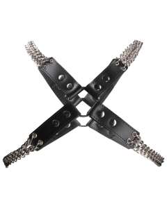 Shots Uomo Chain and Chain Leather Harness