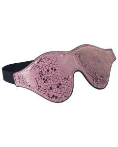 Spartacus Pink Snakeprint Microfiber Blindfold with Leather