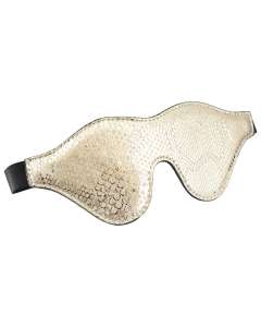Spartacus White Snakeprint Microfiber Blindfold with Leather