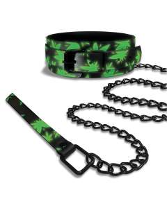 Stoner Vibes Glow-in-the-Dark Collar & Leash