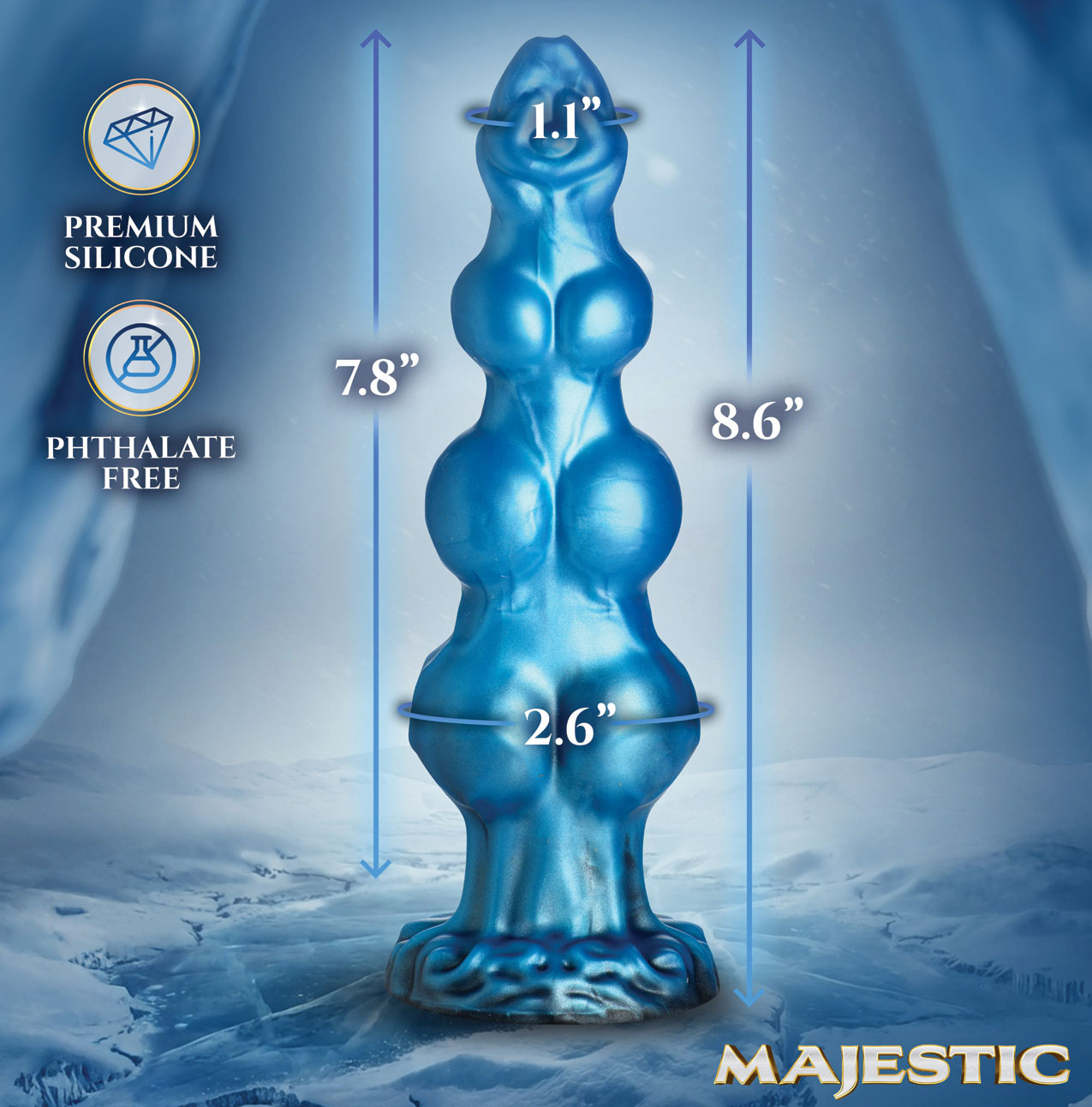 Creature Cocks Majestic Auren Wolf King Dildo Dimensions