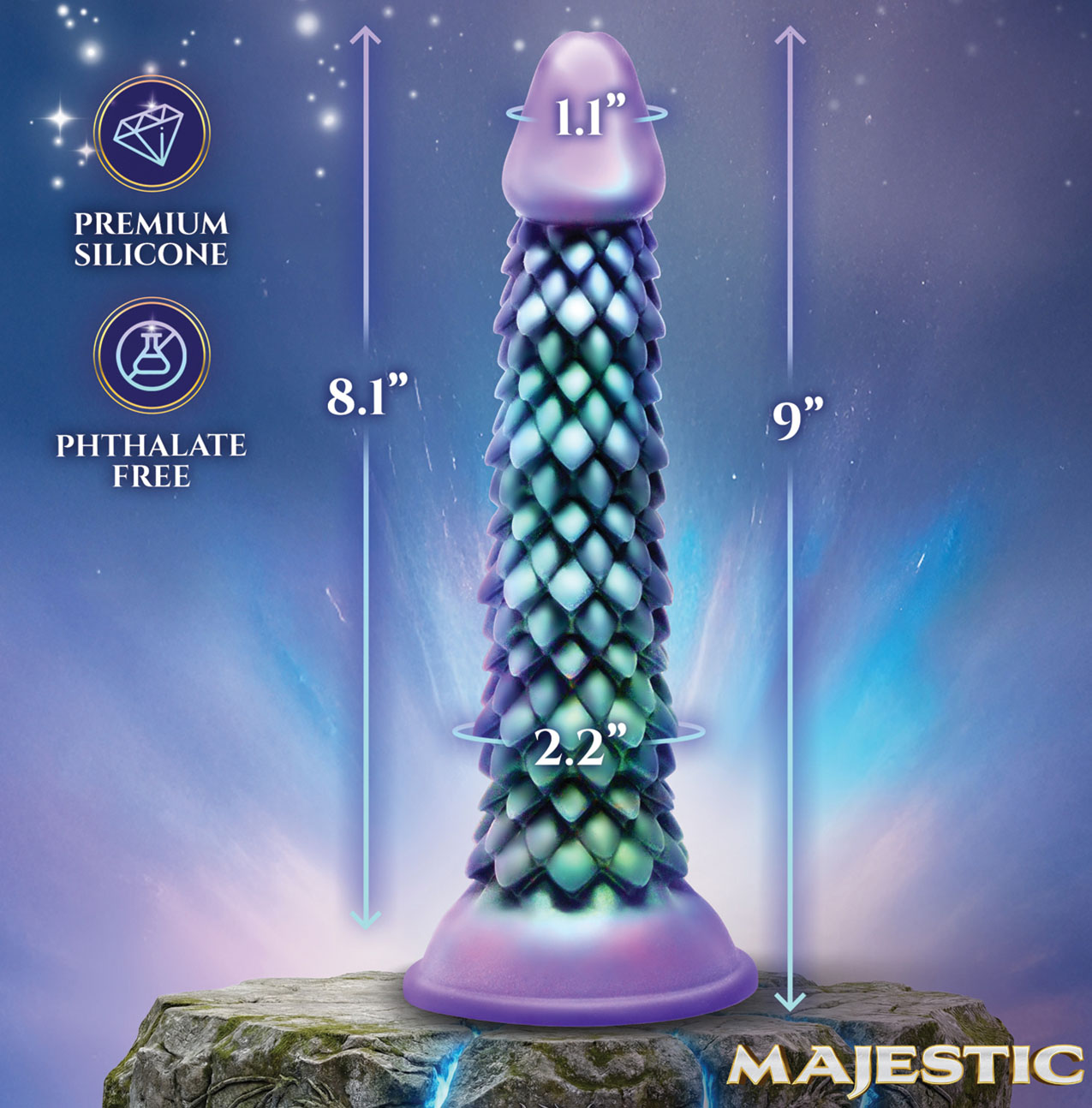 Creature Cocks Majestic Eryndor Dildo Dimensions