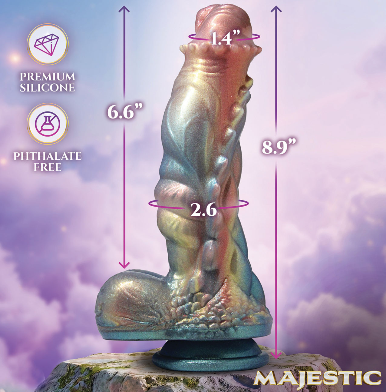 Creature Cocks Majestic Seraphina Dragon Dildo Dimensions
