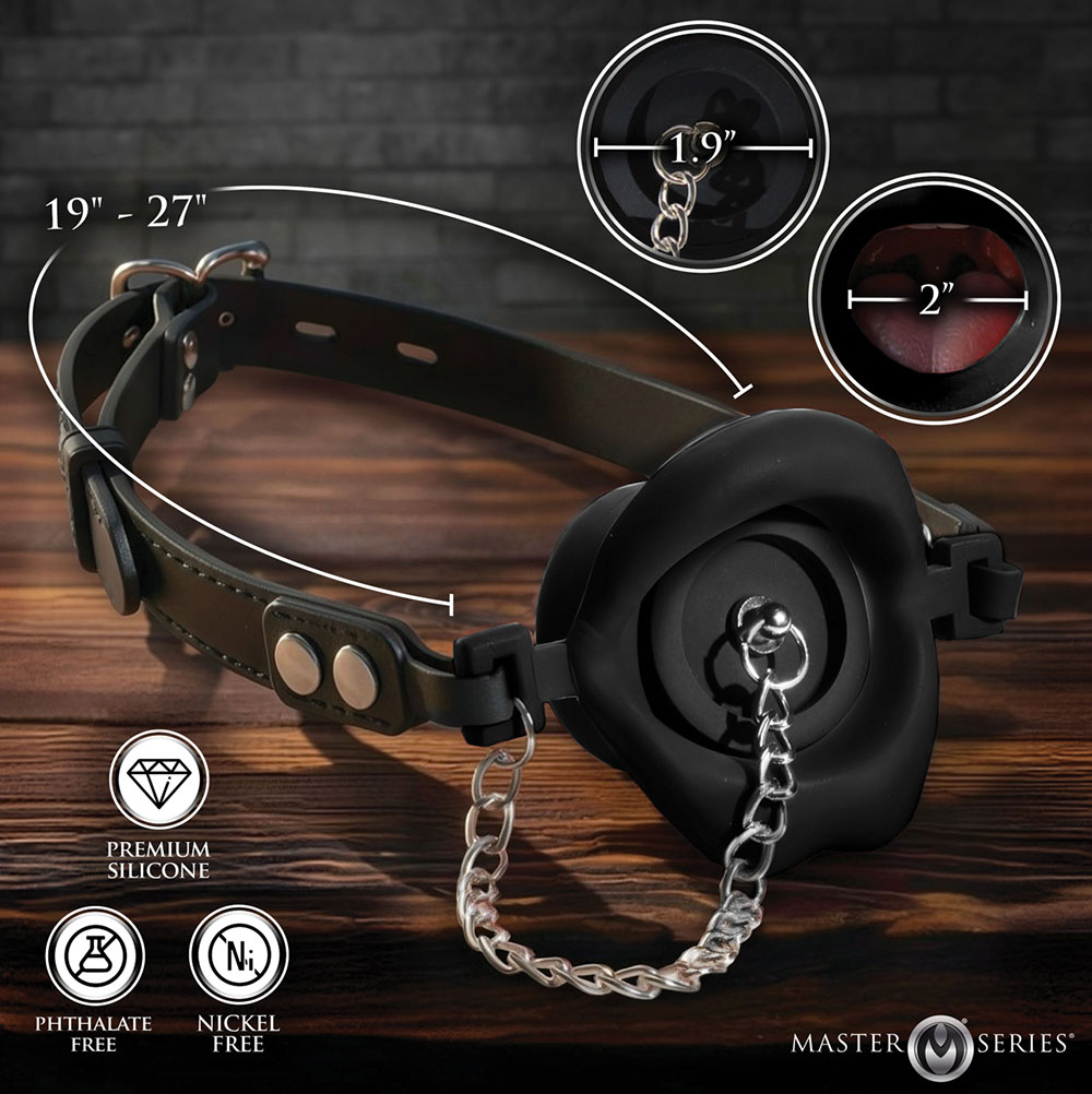 Master Series Plugged Silicone Feeding Gag Dimensions