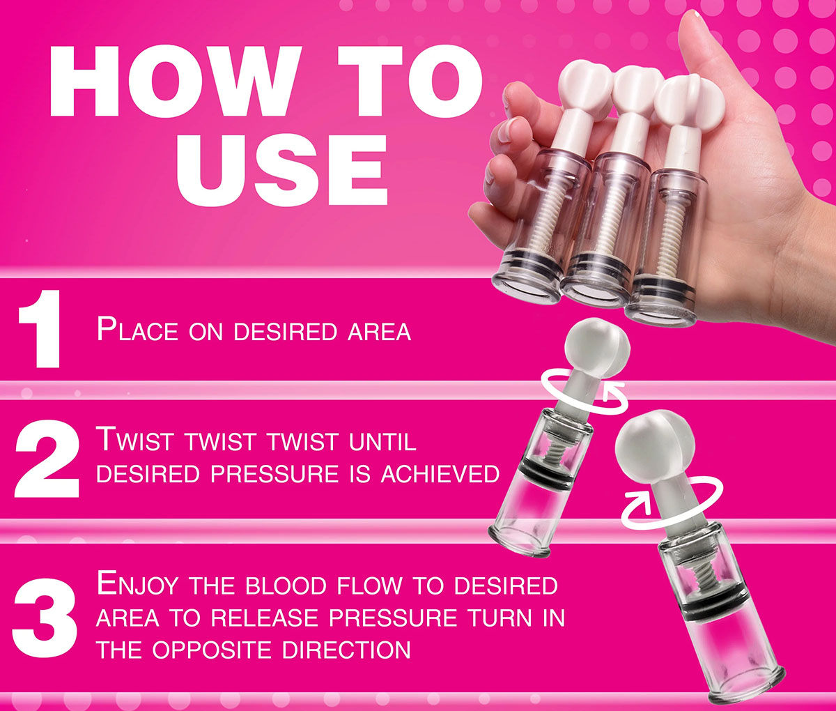 Size Matters MAXtwist Clit & Nipple Triple Sucker Set How to Use