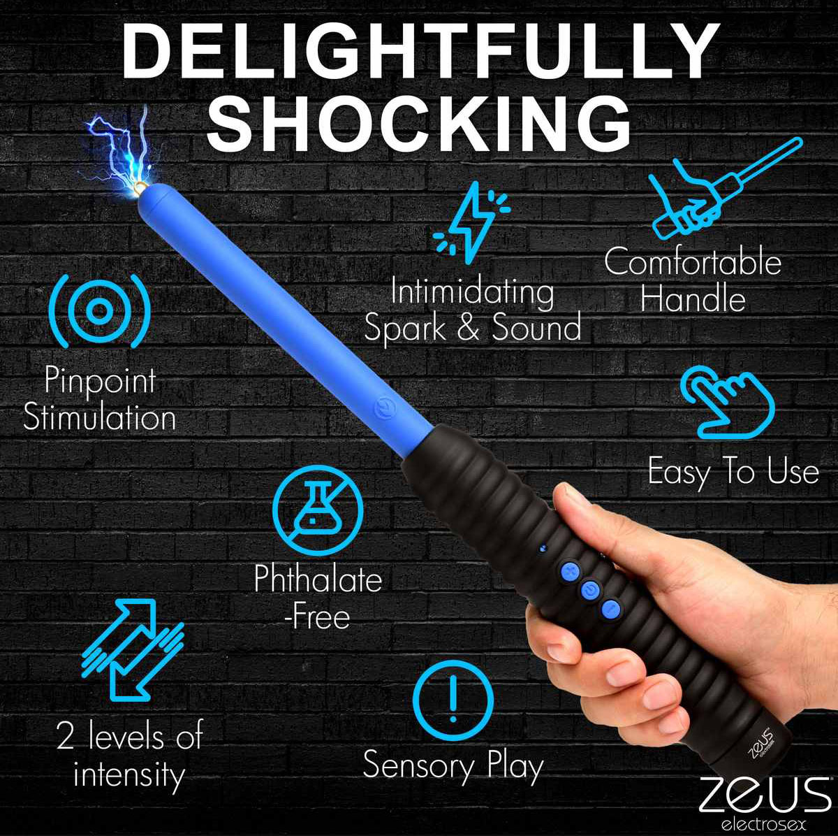 Zeus Shock Rod E-Stim Zapping Wand Features